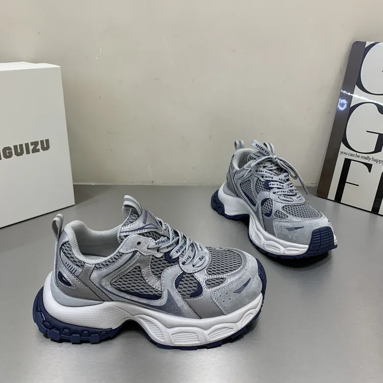网红真皮老爹鞋女ins潮2025秋季新款厚底增高时尚运动款休闲女鞋