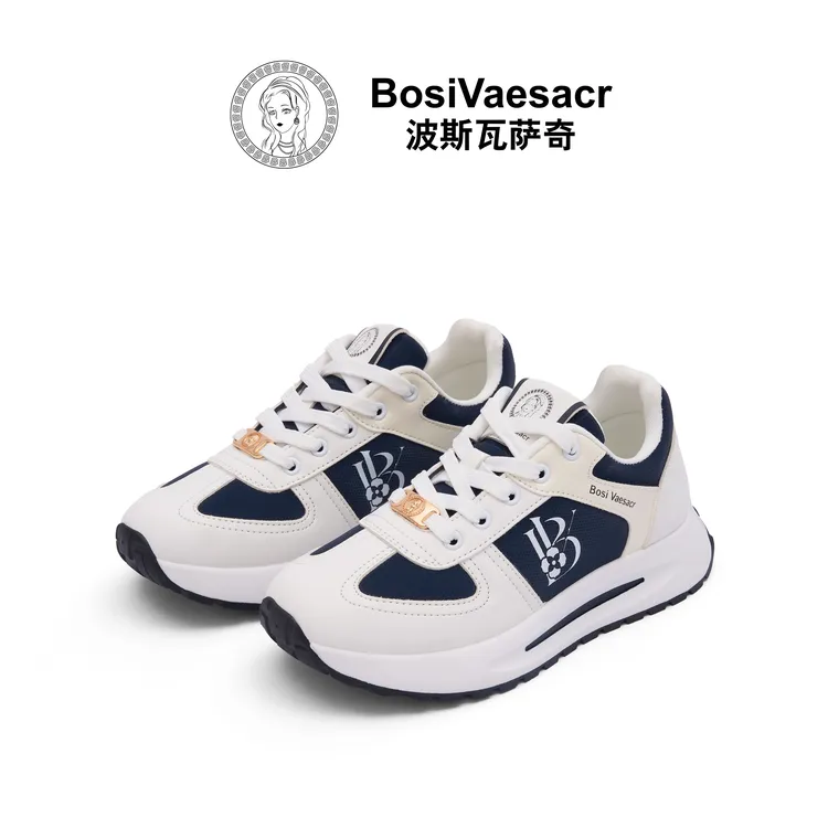【专柜正品】2025秋冬新款Bosi Vaesacr波斯瓦萨奇宝蓝色时尚运动鞋