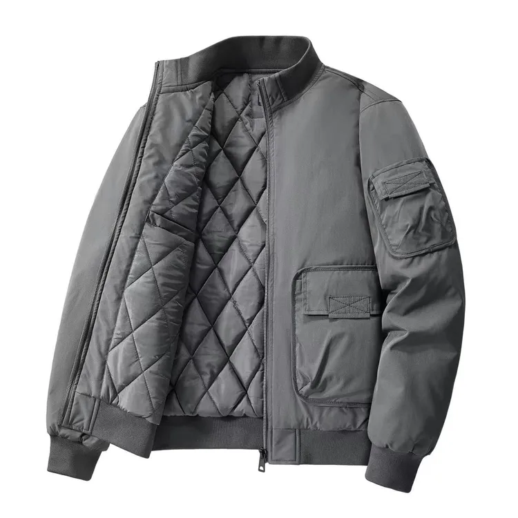 冬季夹棉飞行员夹克男加厚棉衣韩版棒球服宽松工装冬季外套潮百搭