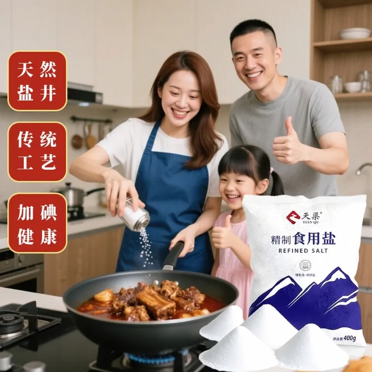 天渠四川达州加碘食用盐天然深井烹饪袋装食用盐无添加加碘食用盐