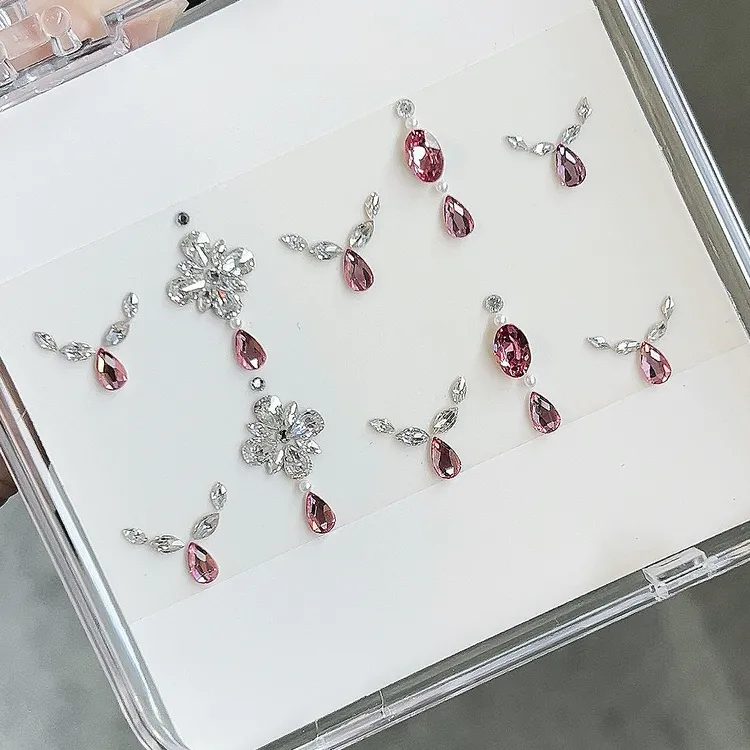 F006号美甲钻材料包套盒春夏多巴胺美甲套装组合锆石一整套