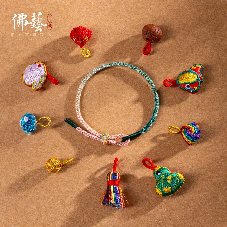 非金属布艺手链 端午节五彩绳女艾草生肖小粽子儿童五色线手链