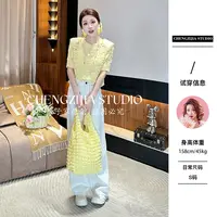 【裴诗婷】橙子·studio 【岩灰】TX0342亮片圆领套头短袖T恤