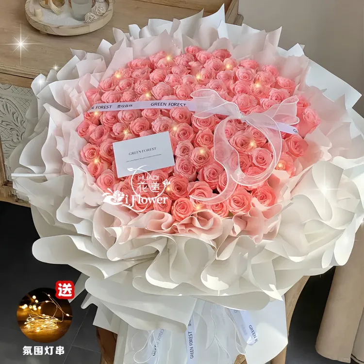 99朵玫瑰花束订购小时达鲜花店同城送花上门免费配送附近生日礼物