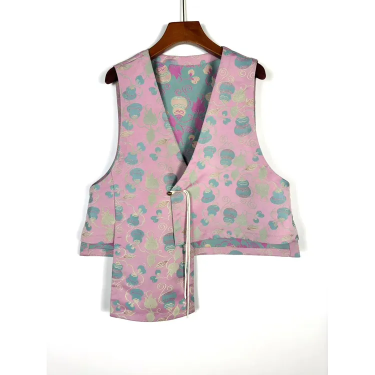 朱总原创设计XZM064Y金缕葫缘宋锦提花马甲