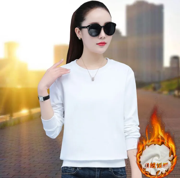白色卫衣女2025春秋新款正肩宽松圆领套头休闲百搭妈妈长袖女上衣