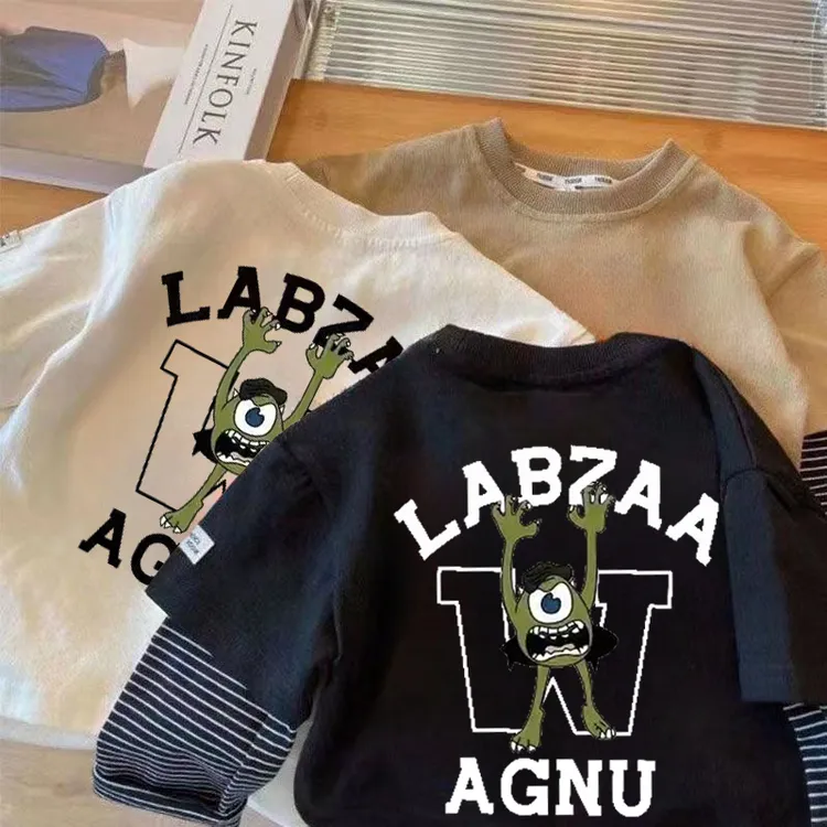 儿童t恤长袖男童男宝打底衫春秋纯棉薄款宝宝内搭秋季洋气