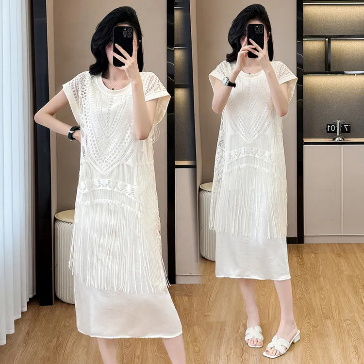 孕妇夏装2025新款夏季连衣裙休闲时尚洋气宽松显瘦简约外穿中长款