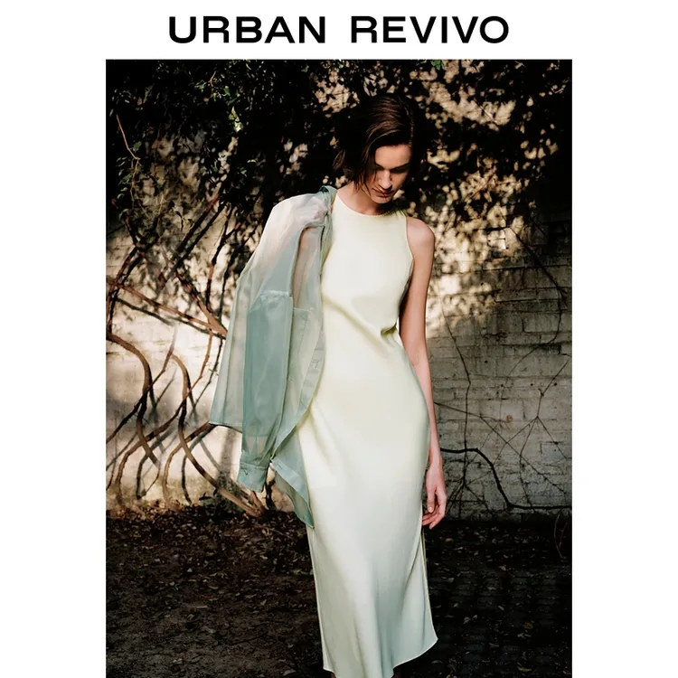 UR2025夏季新款女装波嬉风气质长款无袖连衣裙UWG750075