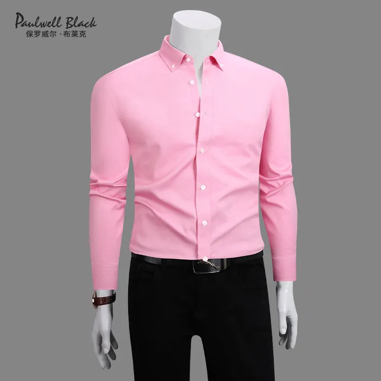 长袖衬衫男款爆款2025新款秋季高级感男装纯棉牛津纺免烫男士衬衣