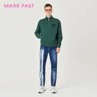 MARKFAST设计师品牌纯棉立领徽标刺绣卫衣男M1CFM25530