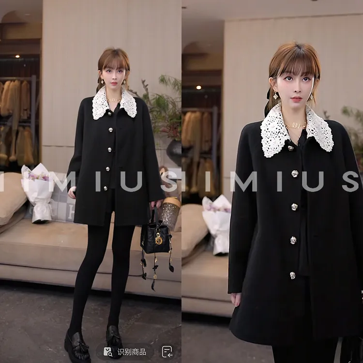 【mimius】P miu系千金娃娃领收腰毛呢大衣(领子可拆/含腰带)G10035