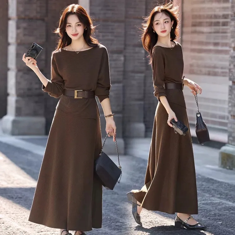 早秋时尚套装裙女2025超火穿搭一整套洋气收腰减龄半身裙两件套女