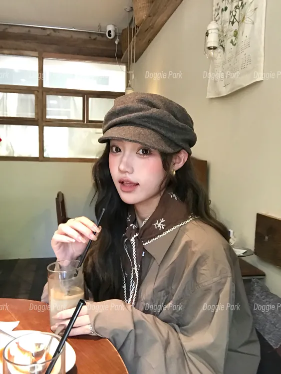 日系慵懒山本风堆叠感贝雷帽子百搭含羊毛报童帽复古秋冬网红休闲