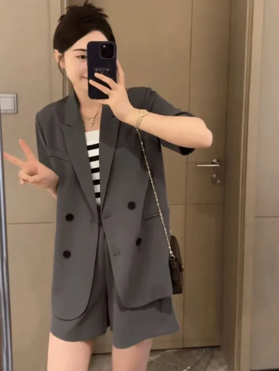 薄款西装套装夏季小个子2025冰感宽松西服显瘦小西服夏季薄款