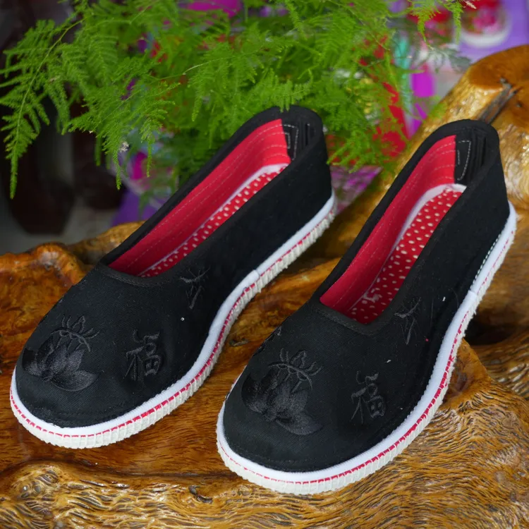 男老人装软底老鞋防滑老北京布鞋休闲舒适夏季千层底小圆口套脚鞋