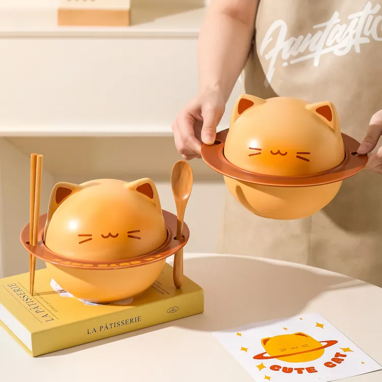 川岛屋猫咪泡面碗带盖高颜值螺蛳粉碗一人食餐具礼盒闺蜜生日礼物