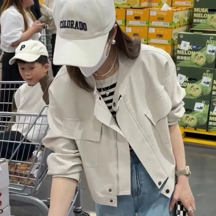 海宁皮衣女士2025春秋季新款短款外套机车上衣休闲显瘦