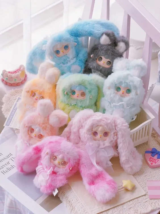 【新品】正版Yooki氧氧  跳一跳小兔系列毛绒搪胶盲盒潮玩挂件公仔