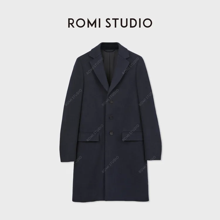 ROMI STUDIO“高支高密澳毛+羊绒”经典正肩单排扣大衣 RWCWWG6675