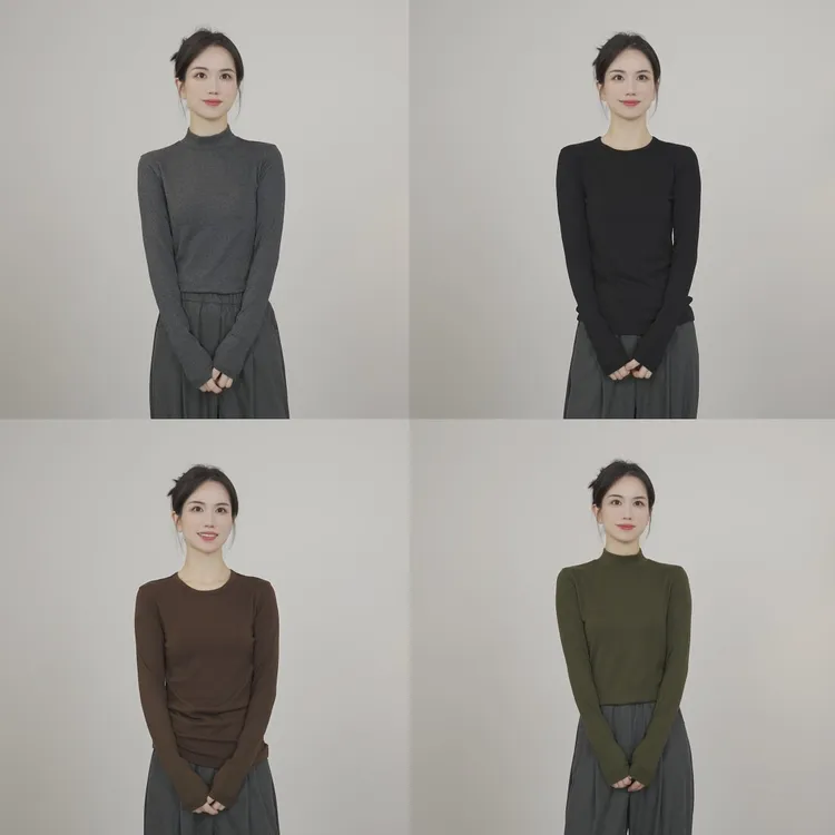 小禾精选【珍珠打底】羊绒珍珠亲肤保暖锁温圆领内搭打底衫