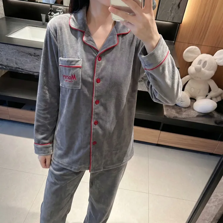 范小懒【海岛绒】睡衣本女秋男士春秋柔软睡衣