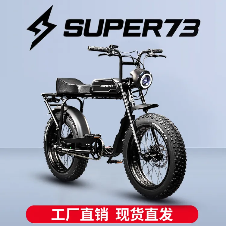 飞鸽super73 S1新国标电动自行车通勤代步越野男女款雪地胎电瓶车