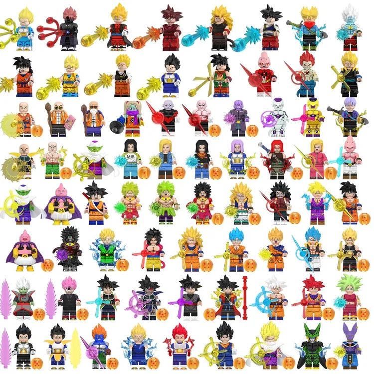 World Minifigs动漫系列七龙珠钡吉塔孙悟空布萝利拼插积木小人仔