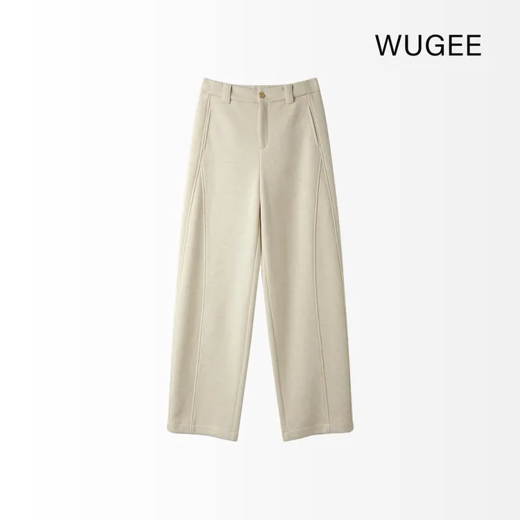 【WUGEE】窄版直筒裤加绒加厚高腰显瘦百搭女裤冬款长裤
