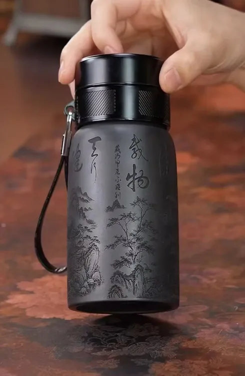 紫砂 随身杯 自强不息 车载高档车载旅行杯