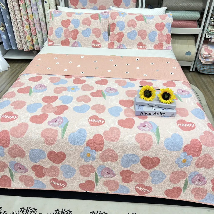 【四季款】双面纯棉棉花夹心四季床盖双面双用