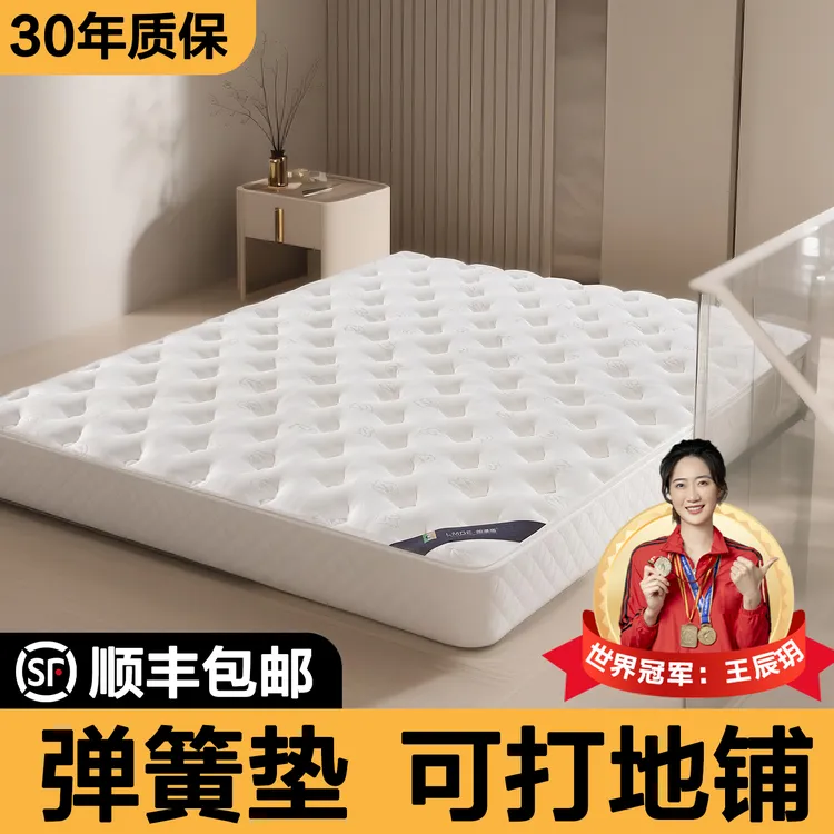 地铺专用睡垫可折叠独立静音弹簧床垫天然椰棕乳胶护腰脊家用便携