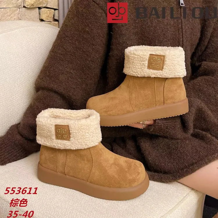 553611时尚休闲博肯雪地靴两穿软底防滑复古百搭雪地靴
