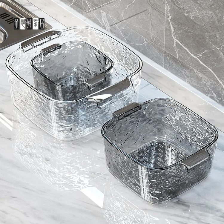 朵思曼双层洗菜盆沥水篮新款家用客厅塑料水果盘厨房滤水菜篓淘洗