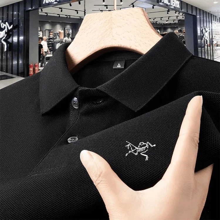 奥莱新款刺绣鸟纯棉polo衫男士短袖t恤夏季高端翻领体