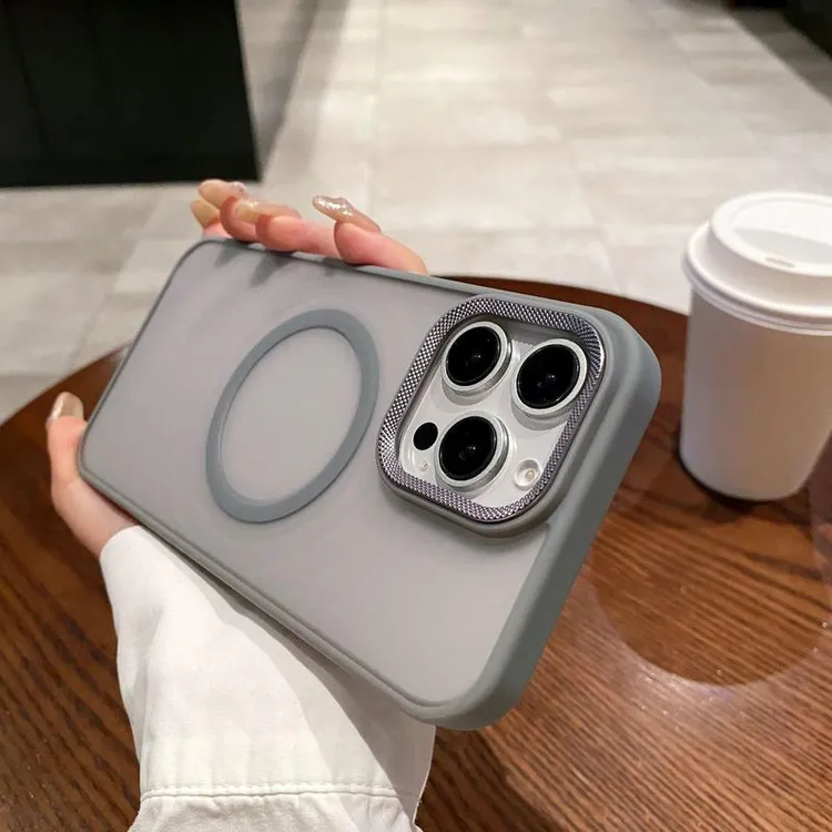 亚克力磨砂适用苹果16Pro手机壳肤感磁吸iPhone15Pro波浪纹保护套