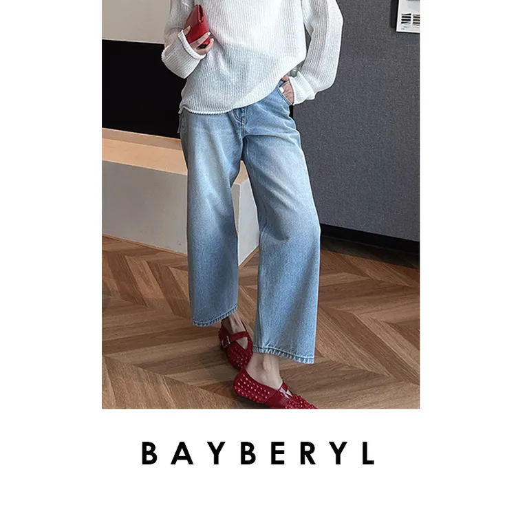 BAYBERYL老贝黑沐牛仔*kurok百搭棉休闲水洗牛仔裤NZK5B0601