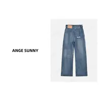 ANGE SUNNY【正反解构牛仔裤】翻转独特设计口袋破洞直筒裤