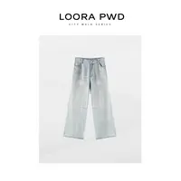 LOORAPWD/罗拉密码【鲲之梦境】【棉】钉钻直筒复古牛仔裤25CJBG0127N