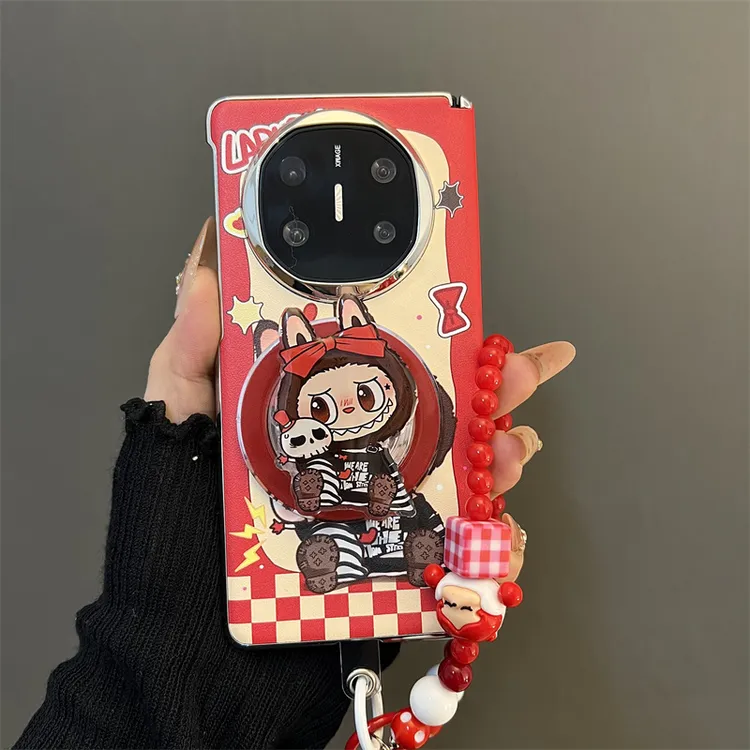 骷髅头拉布布适用华为matex6/x5典藏版折叠屏手机壳oppofindn5女