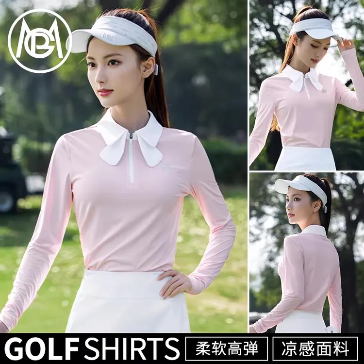 2026高尔夫女装春夏长袖T恤运动服装透气女士POLO上衣套装