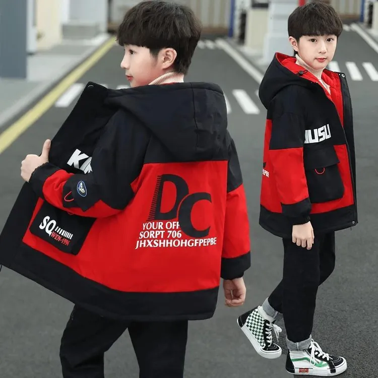 巴拉巴拉男童冬装外套2023新款中大儿童装男孩冬季加绒加厚派克