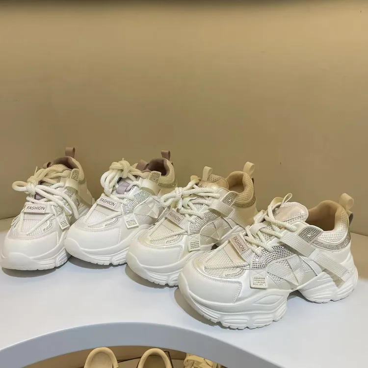 D家夏季网面透气老爹鞋女显脚小新款鞋子厚底增高轻便爆款休闲鞋