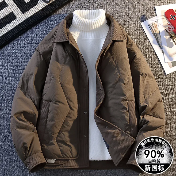 侨迪蒙拉高端2025冬季新款翻领羽绒服轻薄男装夹克式保暖新年外套