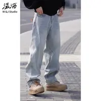 【人字侧拼弯刀裤】立体裁剪春夏牛仔裤 微宽松特别裁剪薄款牛仔裤