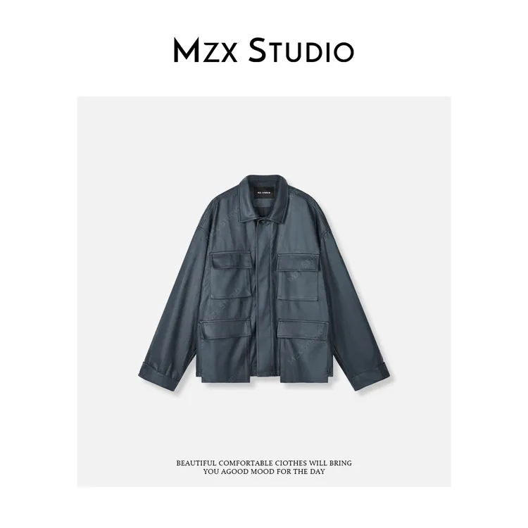 MZX 秋季日系多口袋翻领纯色长袖外套 WT9262-P
