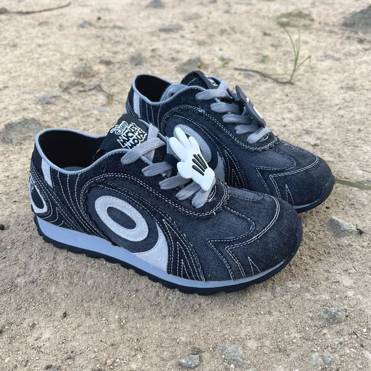 复古涡轮德训鞋女款爆款2025新款内增高米奇联名款百搭休闲阿甘鞋