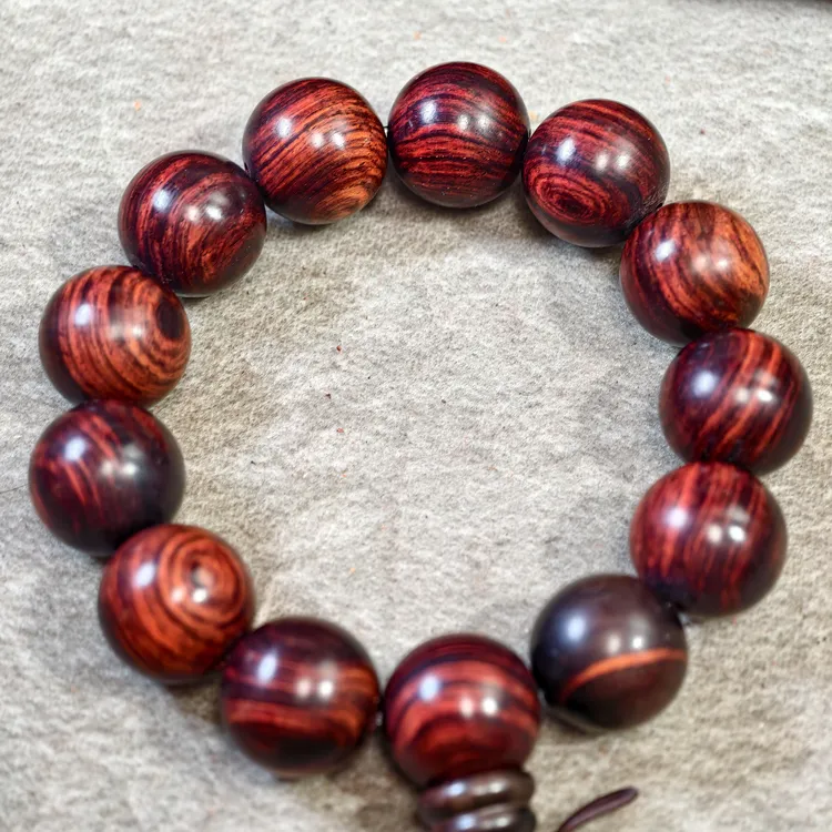 海南黄花梨老料紫油梨大顺纹男女款文玩手串17mm