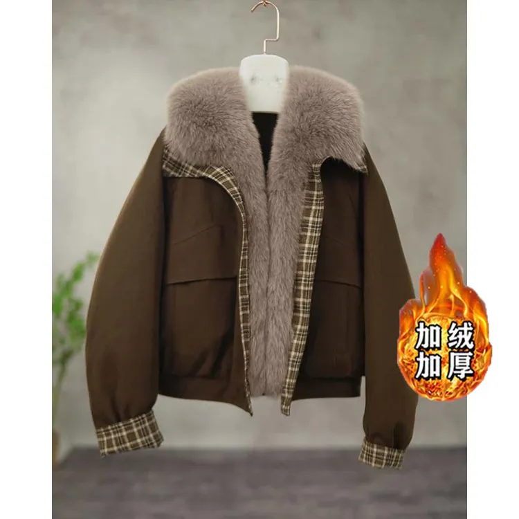 【加绒加厚】秋冬新款时尚百搭短款女外套LJ0239