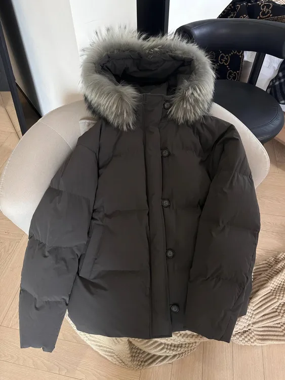 韩系黑色大毛领棉服女2025冬季新款百搭气质保暖巨好看的棉衣外套